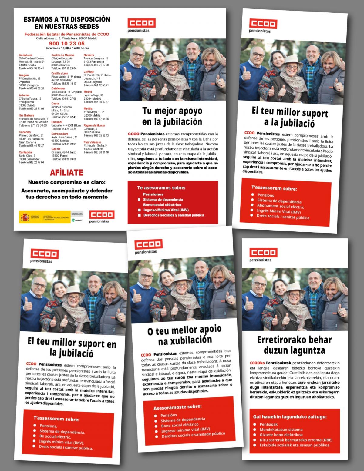 Campaña en castellano, catalán, euskera, gallego y valenciano.