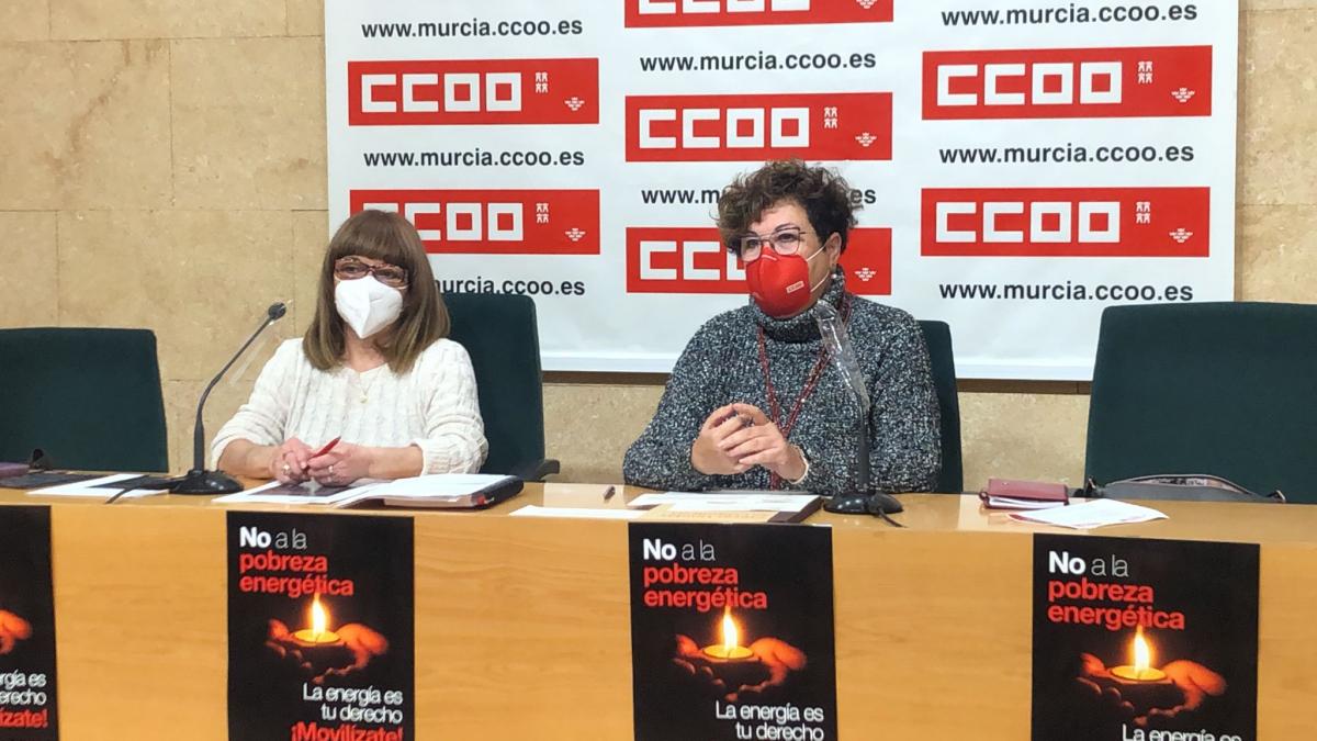 Gertrudis Peñalver y Charo González en rueda de prensa campara pobreza energética