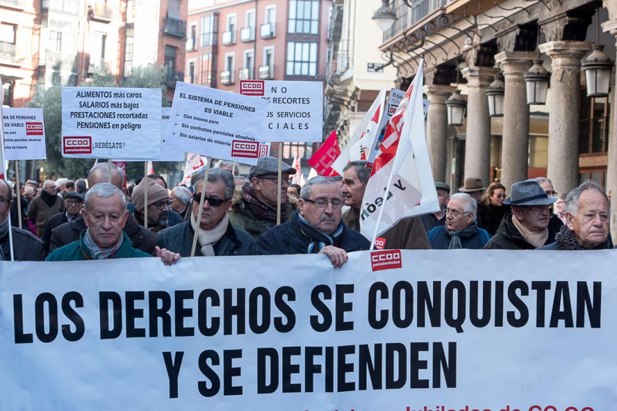 Concentración 18E en defensa de las pensiones.